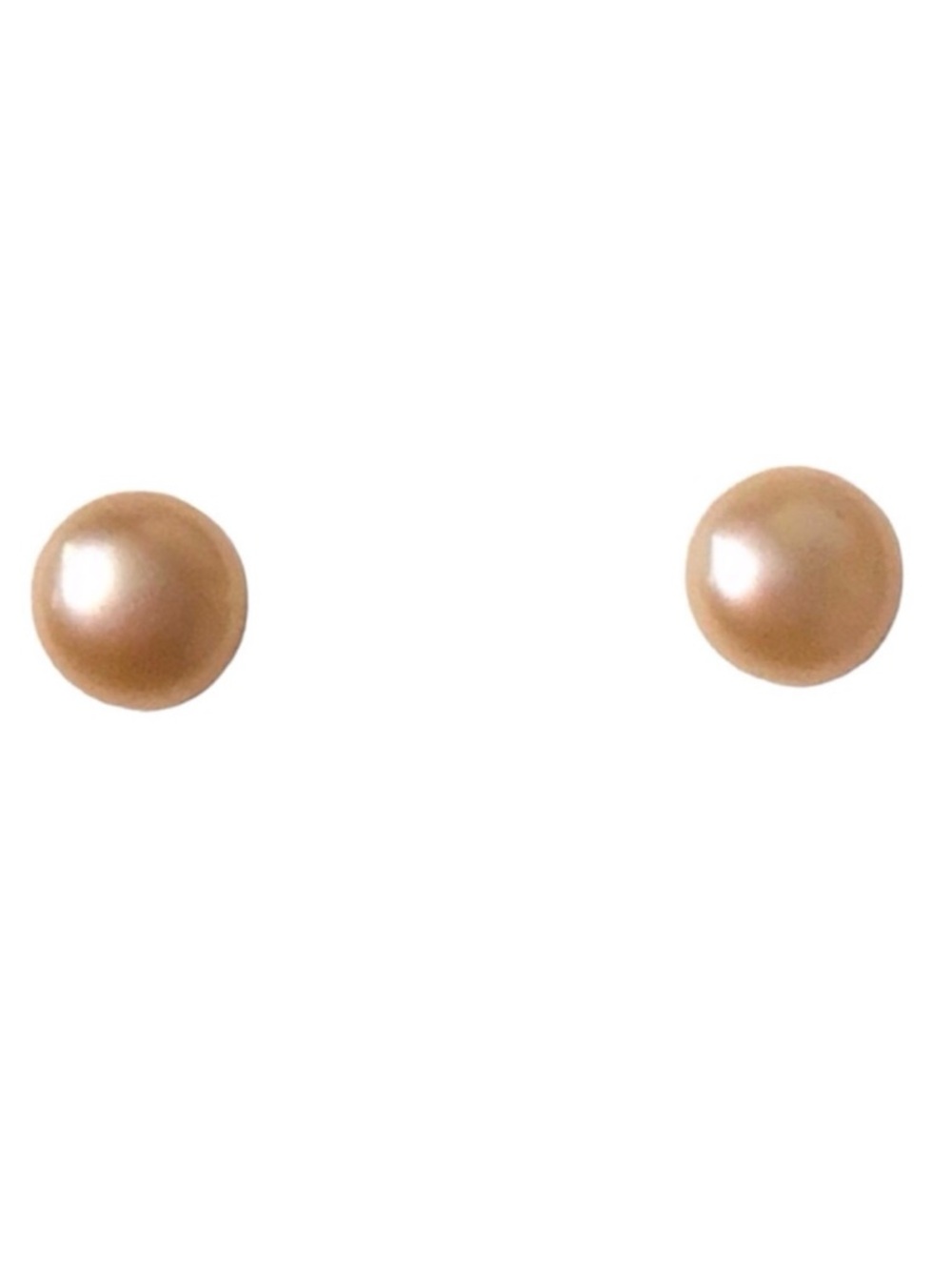 Sterling Silver (925) Peach Cultured Freshwater Pearl Stud Earrings (NWT)